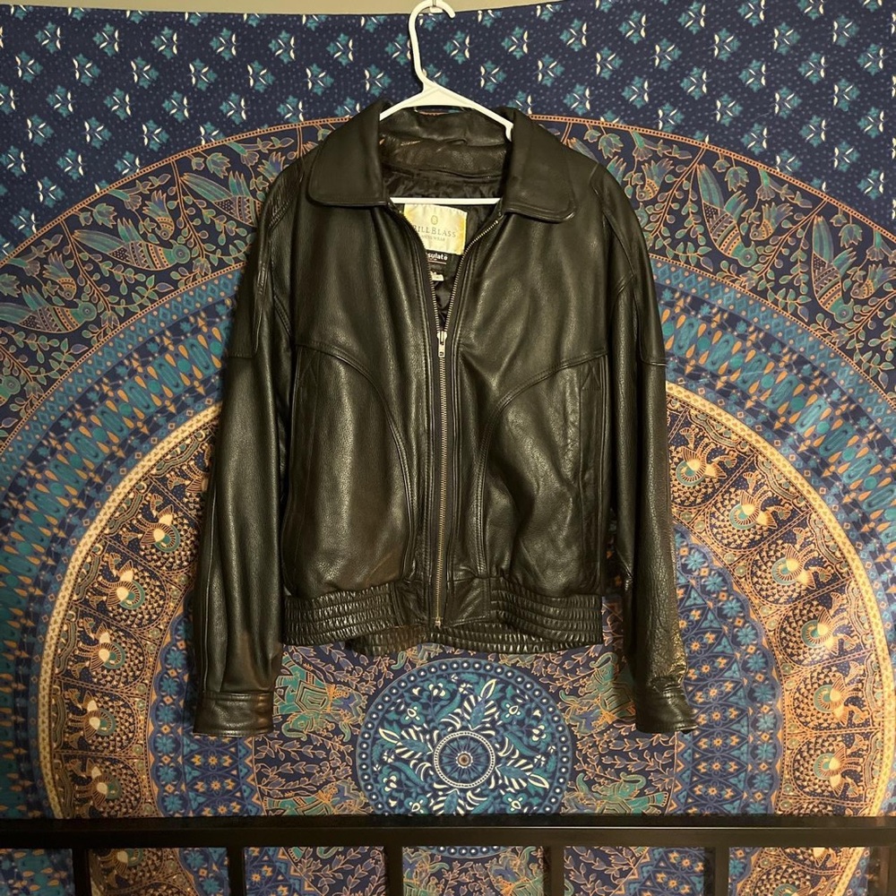 bill blass leather jacket size medium